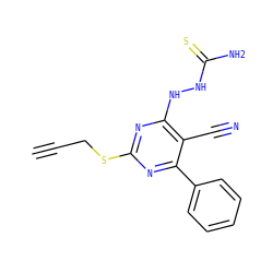 C#CCSc1nc(NNC(N)=S)c(C#N)c(-c2ccccc2)n1 ZINC000215983065