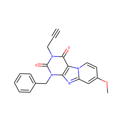 C#CCn1c(=O)c2c(nc3cc(OC)ccn32)n(Cc2ccccc2)c1=O ZINC001772618379