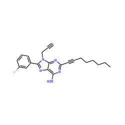 C#CCn1c(-c2cccc(F)c2)nc2c(N)nc(C#CCCCCCC)nc21 ZINC000169352931