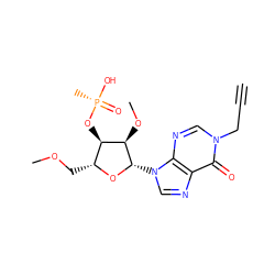 C#CCn1cnc2c(ncn2[C@@H]2O[C@H](COC)[C@@H](O[P@](C)(=O)O)[C@H]2OC)c1=O ZINC000096904185