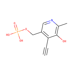 C#Cc1c(COP(=O)(O)O)cnc(C)c1O ZINC000169337844