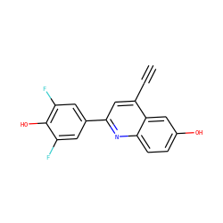 C#Cc1cc(-c2cc(F)c(O)c(F)c2)nc2ccc(O)cc12 ZINC000028528386