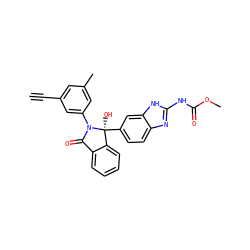 C#Cc1cc(C)cc(N2C(=O)c3ccccc3[C@]2(O)c2ccc3nc(NC(=O)OC)[nH]c3c2)c1 ZINC000221937896