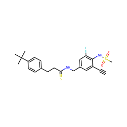 C#Cc1cc(CNC(=S)CCc2ccc(C(C)(C)C)cc2)cc(F)c1NS(C)(=O)=O ZINC000036487246
