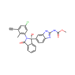 C#Cc1cc(Cl)cc(N2C(=O)c3ccccc3[C@]2(O)c2ccc3nc(NC(=O)OC)[nH]c3c2)c1C ZINC000223320276