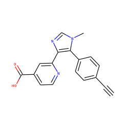 C#Cc1ccc(-c2c(-c3cc(C(=O)O)ccn3)ncn2C)cc1 ZINC000225924980