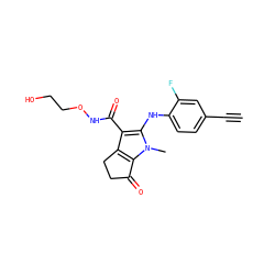 C#Cc1ccc(Nc2c(C(=O)NOCCO)c3c(n2C)C(=O)CC3)c(F)c1 ZINC000084614505
