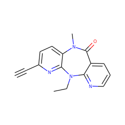 C#Cc1ccc2c(n1)N(CC)c1ncccc1C(=O)N2C ZINC000005841750