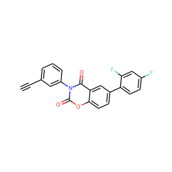 C#Cc1cccc(-n2c(=O)oc3ccc(-c4ccc(F)cc4F)cc3c2=O)c1 ZINC000205728081