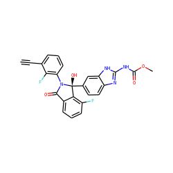 C#Cc1cccc(N2C(=O)c3cccc(F)c3[C@@]2(O)c2ccc3nc(NC(=O)OC)[nH]c3c2)c1F ZINC000231414890