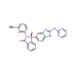 C#Cc1cccc(N2C(=O)c3ccccc3[C@@]2(O)c2ccc3[nH]c(Nc4ncccn4)nc3c2)c1F ZINC000116258534