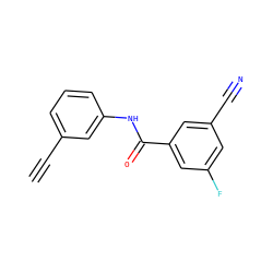 C#Cc1cccc(NC(=O)c2cc(F)cc(C#N)c2)c1 ZINC000058626679