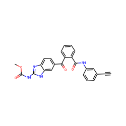 C#Cc1cccc(NC(=O)c2ccccc2C(=O)c2ccc3nc(NC(=O)OC)[nH]c3c2)c1 ZINC000231426526