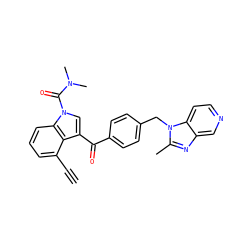 C#Cc1cccc2c1c(C(=O)c1ccc(Cn3c(C)nc4cnccc43)cc1)cn2C(=O)N(C)C ZINC000000600571