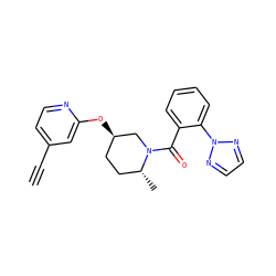 C#Cc1ccnc(O[C@@H]2CC[C@@H](C)N(C(=O)c3ccccc3-n3nccn3)C2)c1 ZINC000299852561