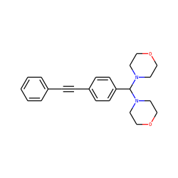 C(#Cc1ccc(C(N2CCOCC2)N2CCOCC2)cc1)c1ccccc1 ZINC000019324943