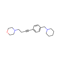 C(#Cc1ccc(CN2CCCCC2)cc1)CCN1CCOCC1 ZINC000038410533