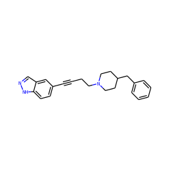 C(#Cc1ccc2[nH]ncc2c1)CCN1CCC(Cc2ccccc2)CC1 ZINC000013813159