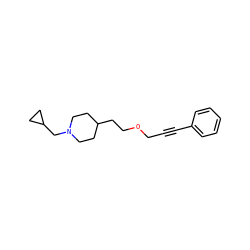 C(#Cc1ccccc1)COCCC1CCN(CC2CC2)CC1 ZINC000026400175
