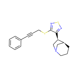 C(#Cc1ccccc1)CSc1nsnc1[C@@H]1CN2CCC[C@H]1C2 ZINC000001545829
