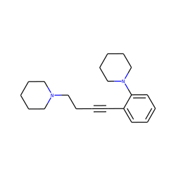 C(#Cc1ccccc1N1CCCCC1)CCN1CCCCC1 ZINC000045286062
