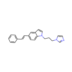 C(=C/c1ccc2c(ccn2CCCn2ccnc2)c1)\c1ccccc1 ZINC000299837348
