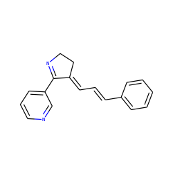 C(=C/c1ccccc1)\C=C1/CCN=C1c1cccnc1 ZINC000103186228