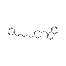 C(=C/c1ccccc1)\COCC1CCN(Cc2cccc3ccccc23)CC1 ZINC000026399411