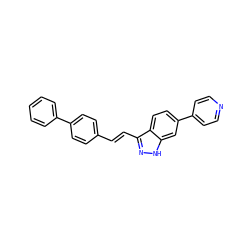 C(=C/c1n[nH]c2cc(-c3ccncc3)ccc12)\c1ccc(-c2ccccc2)cc1 ZINC000166675353