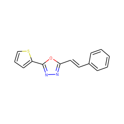 C(=C/c1nnc(-c2cccs2)o1)\c1ccccc1 ZINC000004657171