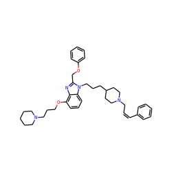 C(=C\c1ccccc1)\CN1CCC(CCCn2c(COc3ccccc3)nc3c(OCCCN4CCCCC4)cccc32)CC1 ZINC000027717684