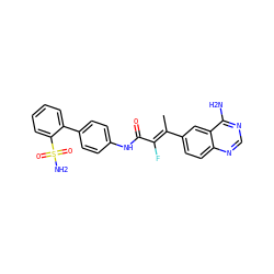 C/C(=C(/F)C(=O)Nc1ccc(-c2ccccc2S(N)(=O)=O)cc1)c1ccc2ncnc(N)c2c1 ZINC000026179745