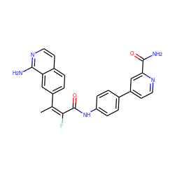 C/C(=C(\F)C(=O)Nc1ccc(-c2ccnc(C(N)=O)c2)cc1)c1ccc2ccnc(N)c2c1 ZINC000013444931