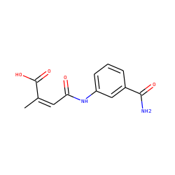 C/C(=C/C(=O)Nc1cccc(C(N)=O)c1)C(=O)O ZINC000299856557