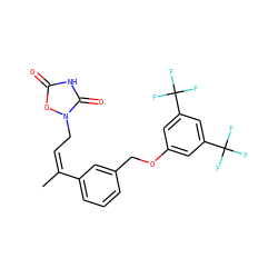 C/C(=C/Cn1oc(=O)[nH]c1=O)c1cccc(COc2cc(C(F)(F)F)cc(C(F)(F)F)c2)c1 ZINC000027100266