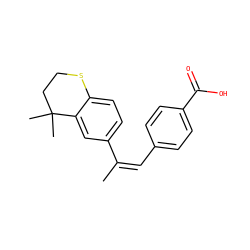 C/C(=C/c1ccc(C(=O)O)cc1)c1ccc2c(c1)C(C)(C)CCS2 ZINC000005132292