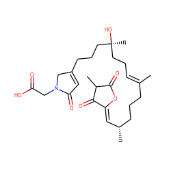 C/C(=C\CC[C@](C)(O)CCCC1=CC(=O)N(CC(=O)O)C1)CCC[C@H](C)/C=C1\OC(=O)C(C)C1=O ZINC000049068985