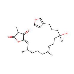 C/C(=C\CC[C@](C)(O)CCCc1ccoc1)CCC[C@H](C)/C=C1\OC(=O)C(C)C1=O ZINC000034215645