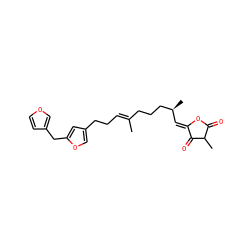 C/C(=C\CCc1coc(Cc2ccoc2)c1)CCC[C@@H](C)/C=C1\OC(=O)C(C)C1=O ZINC000101637458