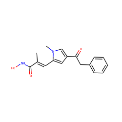 C/C(=C\c1cc(C(=O)Cc2ccccc2)cn1C)C(=O)NO ZINC000013559547