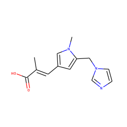C/C(=C\c1cc(Cn2ccnc2)n(C)c1)C(=O)O ZINC000096942037