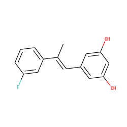C/C(=C\c1cc(O)cc(O)c1)c1cccc(F)c1 ZINC000040913879