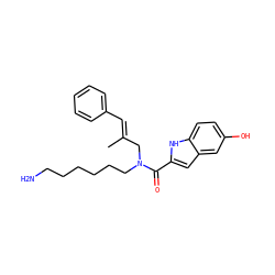 C/C(=C\c1ccccc1)CN(CCCCCCN)C(=O)c1cc2cc(O)ccc2[nH]1 ZINC000028825965