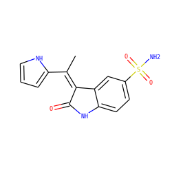 C/C(=C1/C(=O)Nc2ccc(S(N)(=O)=O)cc21)c1ccc[nH]1 ZINC000014962856