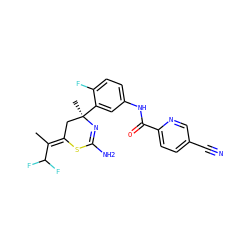 C/C(=C1\C[C@@](C)(c2cc(NC(=O)c3ccc(C#N)cn3)ccc2F)N=C(N)S1)C(F)F ZINC000147053870