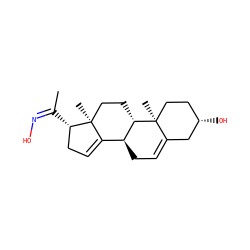 C/C(=N/O)[C@H]1CC=C2[C@@H]3CC=C4C[C@@H](O)CC[C@]4(C)[C@H]3CC[C@@]21C ZINC000013834933