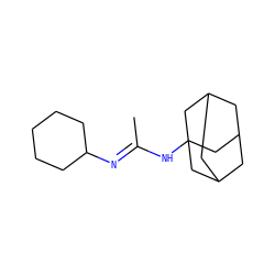 C/C(=N\C1CCCCC1)NC12CC3CC(CC(C3)C1)C2 ZINC000026188869