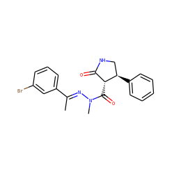 C/C(=N\N(C)C(=O)[C@@H]1C(=O)NC[C@H]1c1ccccc1)c1cccc(Br)c1 ZINC000040393879