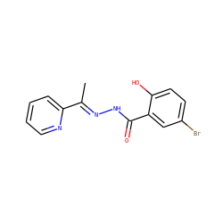 C/C(=N\NC(=O)c1cc(Br)ccc1O)c1ccccn1 ZINC000005010244