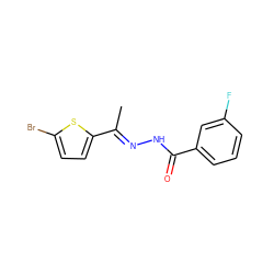 C/C(=N\NC(=O)c1cccc(F)c1)c1ccc(Br)s1 ZINC000004702467